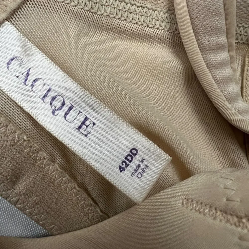 3 Cacique Bras Underwire Unpadded Cup Neutrals Adjustable Strap Women's 42DD